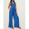 image:imageCicy Bell Womens Vest Sets Button Crop Blazer Vest and Wide Leg Pant SuitsBlue