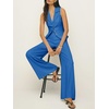image:imageCicy Bell Womens Vest Sets Button Crop Blazer Vest and Wide Leg Pant SuitsBlue