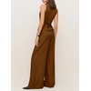 image:imageCicy Bell Womens Vest Sets Button Crop Blazer Vest and Wide Leg Pant SuitsBrown
