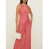 image:imageCicy Bell Womens Vest Sets Button Crop Blazer Vest and Wide Leg Pant SuitsCoral Powder