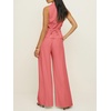 image:imageCicy Bell Womens Vest Sets Button Crop Blazer Vest and Wide Leg Pant SuitsCoral Powder