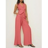 image:imageCicy Bell Womens Vest Sets Button Crop Blazer Vest and Wide Leg Pant SuitsCoral Powder