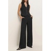 image:imageCicy Bell Womens Vest Sets Button Crop Blazer Vest and Wide Leg Pant SuitsCute Black