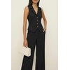 image:imageCicy Bell Womens Vest Sets Button Crop Blazer Vest and Wide Leg Pant SuitsCute Black