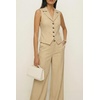 image:imageCicy Bell Womens Vest Sets Button Crop Blazer Vest and Wide Leg Pant SuitsCute Light Khaki