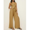 image:imageCicy Bell Womens Vest Sets Button Crop Blazer Vest and Wide Leg Pant SuitsKhaki