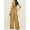 image:imageCicy Bell Womens Vest Sets Button Crop Blazer Vest and Wide Leg Pant SuitsKhaki