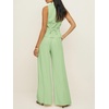 image:imageCicy Bell Womens Vest Sets Button Crop Blazer Vest and Wide Leg Pant SuitsLight Green