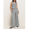 image:imageCicy Bell Womens Vest Sets Button Crop Blazer Vest and Wide Leg Pant SuitsLight Grey