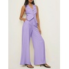 image:imageCicy Bell Womens Vest Sets Button Crop Blazer Vest and Wide Leg Pant SuitsLight Purple