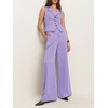 image:imageCicy Bell Womens Vest Sets Button Crop Blazer Vest and Wide Leg Pant SuitsLight Purple