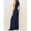 image:imageCicy Bell Womens Vest Sets Button Crop Blazer Vest and Wide Leg Pant SuitsNavy