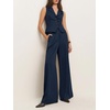 image:imageCicy Bell Womens Vest Sets Button Crop Blazer Vest and Wide Leg Pant SuitsNavy