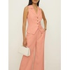 image:imageCicy Bell Womens Vest Sets Button Crop Blazer Vest and Wide Leg Pant SuitsPink