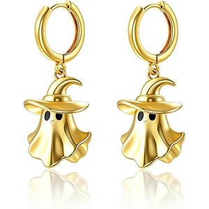 image:imageCicy Bell Halloween Ghost Earrings for Women 18K Gold Plated Dangle EarringGold