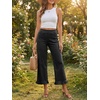 image:imageCicy Bell Womens Cropped High Waisted Jeans Baggy Ruffle Wide Leg CaprisBlack