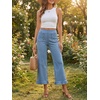 image:imageCicy Bell Womens Cropped High Waisted Jeans Baggy Ruffle Wide Leg CaprisBlue
