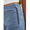 image:imageCicy Bell Womens Cropped High Waisted Jeans Baggy Ruffle Wide Leg CaprisBlue