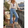 image:imageCicy Bell Womens Cropped High Waisted Jeans Baggy Ruffle Wide Leg CaprisBlue