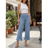 image:imageCicy Bell Womens Cropped High Waisted Jeans Baggy Ruffle Wide Leg CaprisBlue