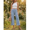 image:imageCicy Bell Womens Cropped High Waisted Jeans Baggy Ruffle Wide Leg CaprisLight Blue