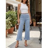image:imageCicy Bell Womens Cropped High Waisted Jeans Baggy Ruffle Wide Leg CaprisLight Blue