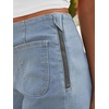 image:imageCicy Bell Womens Cropped High Waisted Jeans Baggy Ruffle Wide Leg CaprisLight Blue