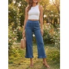 image:imageCicy Bell Womens Cropped High Waisted Jeans Baggy Ruffle Wide Leg CaprisNavy