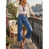 image:imageCicy Bell Womens Cropped High Waisted Jeans Baggy Ruffle Wide Leg CaprisNavy
