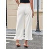 image:imageCicy Bell Womens Cropped High Waisted Jeans Baggy Ruffle Wide Leg CaprisWhite