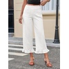 image:imageCicy Bell Womens Cropped High Waisted Jeans Baggy Ruffle Wide Leg CaprisWhite