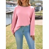 image:imageCicy Bell Womens Oversized Long Sleeve T Shirts Casual Crewneck Trendy Tunic Tops 2025 Loose Fit Basic TeesPink