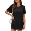 image:imageCicy Bell Womens Short Sleeve Tunic Tops Crew Neck Side Split T ShirtsBlack