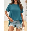 image:imageCicy Bell Womens Short Sleeve Tunic Tops Crew Neck Side Split T ShirtsBlue