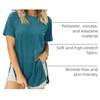 image:imageCicy Bell Womens Short Sleeve Tunic Tops Crew Neck Side Split T ShirtsBlue
