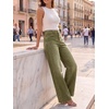 image:imageCicy Bell Womens Wide Leg High Waisted Jeans Stretchy Straight Denim PantsArmy Green