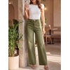 image:imageCicy Bell Womens Wide Leg High Waisted Jeans Stretchy Straight Denim PantsArmy Green