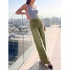 image:imageCicy Bell Womens Wide Leg High Waisted Jeans Stretchy Straight Denim PantsArmy Green