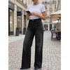 image:imageCicy Bell Womens Wide Leg High Waisted Jeans Stretchy Straight Denim PantsBlack