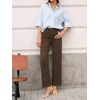 image:imageCicy Bell Womens Wide Leg High Waisted Jeans Stretchy Straight Denim PantsBrown Leopard Print