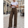 image:imageCicy Bell Womens Wide Leg High Waisted Jeans Stretchy Straight Denim PantsBrown Leopard Print