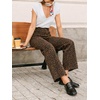 image:imageCicy Bell Womens Wide Leg High Waisted Jeans Stretchy Straight Denim PantsBrown Leopard Print