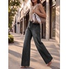 image:imageCicy Bell Womens Wide Leg High Waisted Jeans Stretchy Straight Denim PantsDark Grey