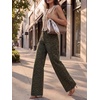 image:imageCicy Bell Womens Wide Leg High Waisted Jeans Stretchy Straight Denim PantsLeopard Army Green