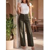 image:imageCicy Bell Womens Wide Leg High Waisted Jeans Stretchy Straight Denim PantsLeopard Army Green