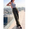 image:imageCicy Bell Womens Wide Leg High Waisted Jeans Stretchy Straight Denim PantsLeopard Army Green