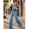 image:imageCicy Bell Womens Wide Leg High Waisted Jeans Stretchy Straight Denim PantsLight Blue