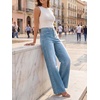 image:imageCicy Bell Womens Wide Leg High Waisted Jeans Stretchy Straight Denim PantsLight Blue