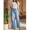 image:imageCicy Bell Womens Wide Leg High Waisted Jeans Stretchy Straight Denim PantsLight Blue