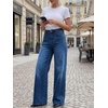image:imageCicy Bell Womens Wide Leg High Waisted Jeans Stretchy Straight Denim PantsNavy